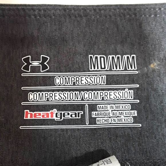 Womens Sz M Compression Heat Gear Gray Cropped Workout Leggings Under Armour - Picture 2 of 11